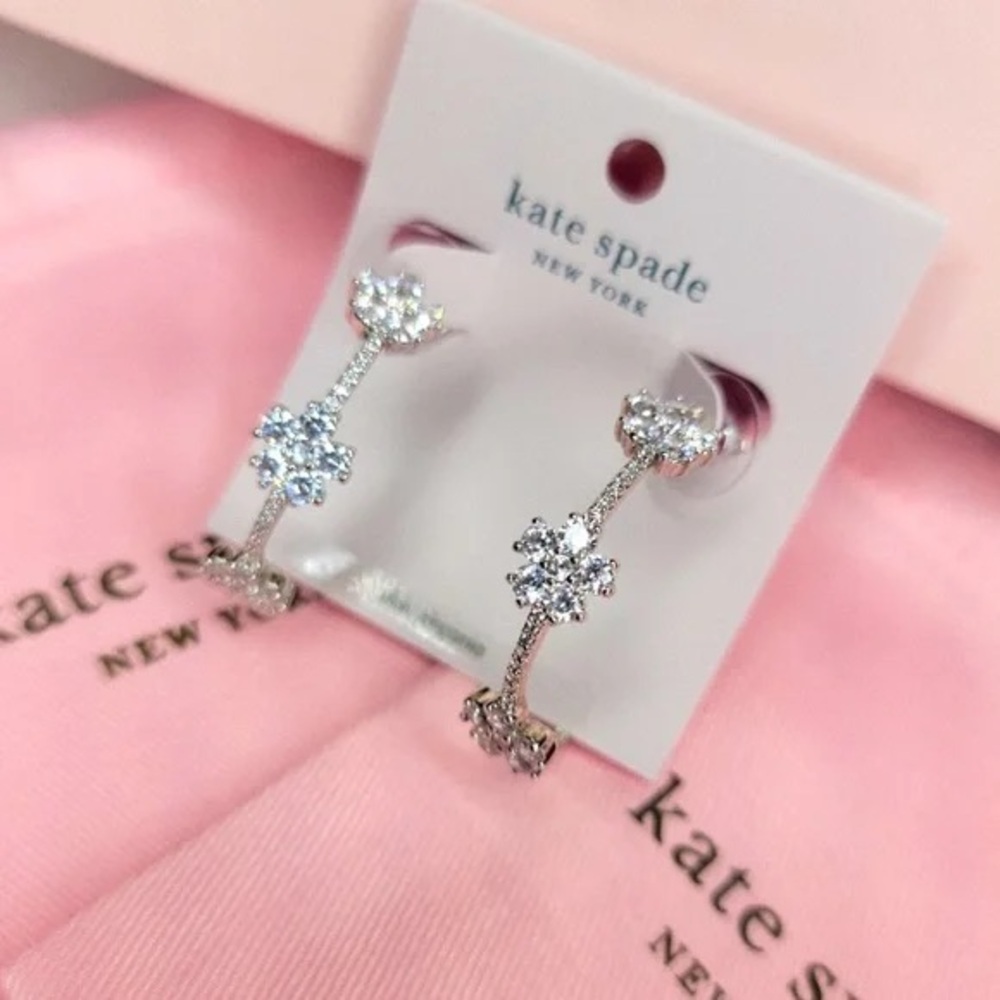 Kate Spade "Gleaming Gardenia Flower Hoops"
